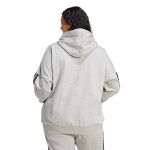 adidas Essentials 3-Stripes Full-Zip Fleece Hoodie (Plus Size)