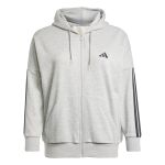 adidas Essentials 3-Stripes Full-Zip Fleece Hoodie (Plus Size)