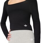 adidas Originals Slim Front Square Collar Long-Sleeve Top