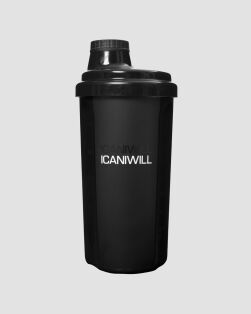 ICANIWILL Shaker 500ml Black - muovinen juomapullo