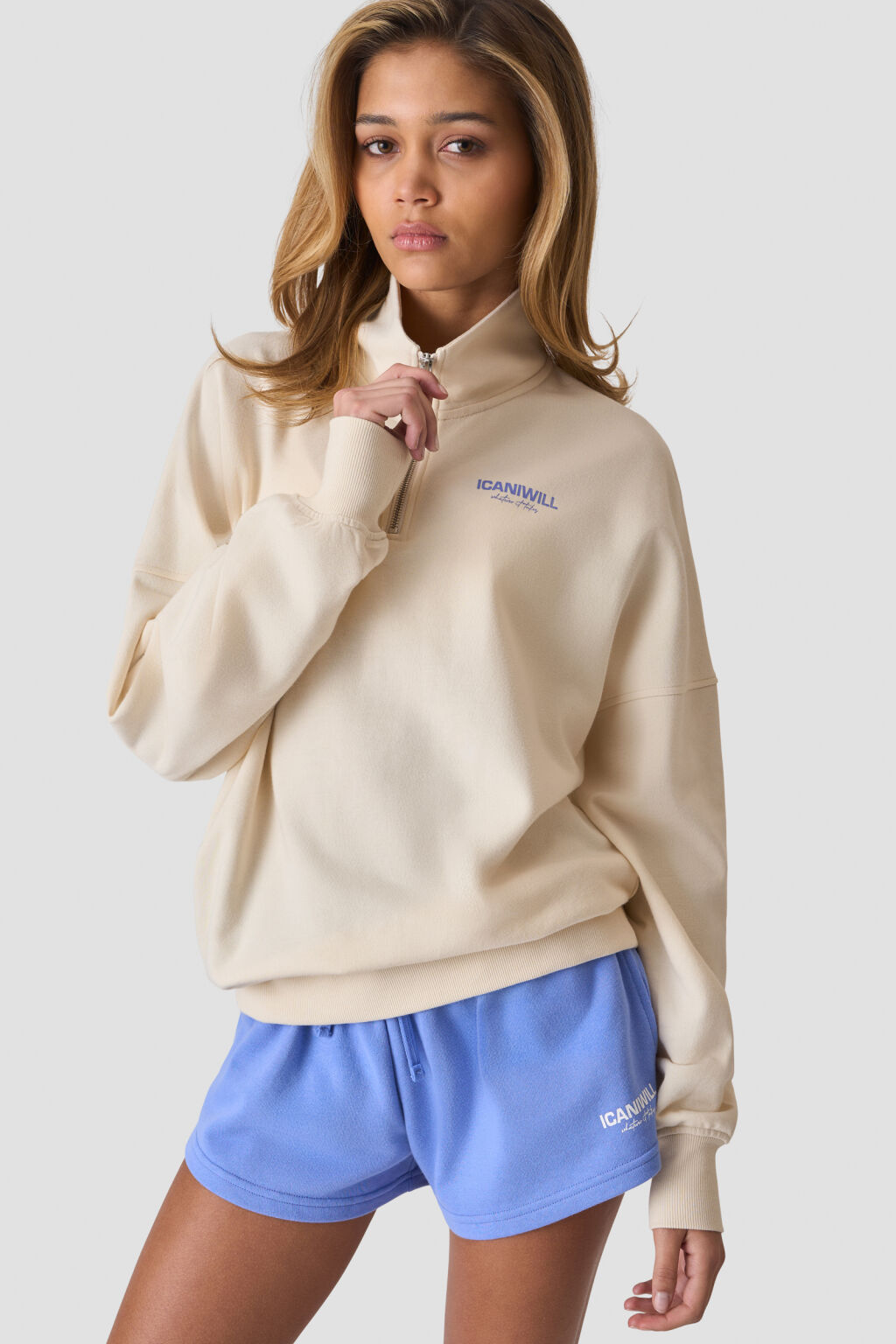 ICANIWILL Everyday Terry 1/4 Zip Sweatshirt W