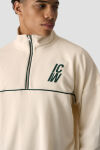 ICANIWILL Everyday Terry Relaxed 1/4 Zip Piping Sweatshirt M