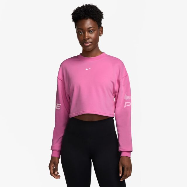 Nike Pro W Dri-FIT French Terry Crew-Neck Top - naisten pitkähihainen paita