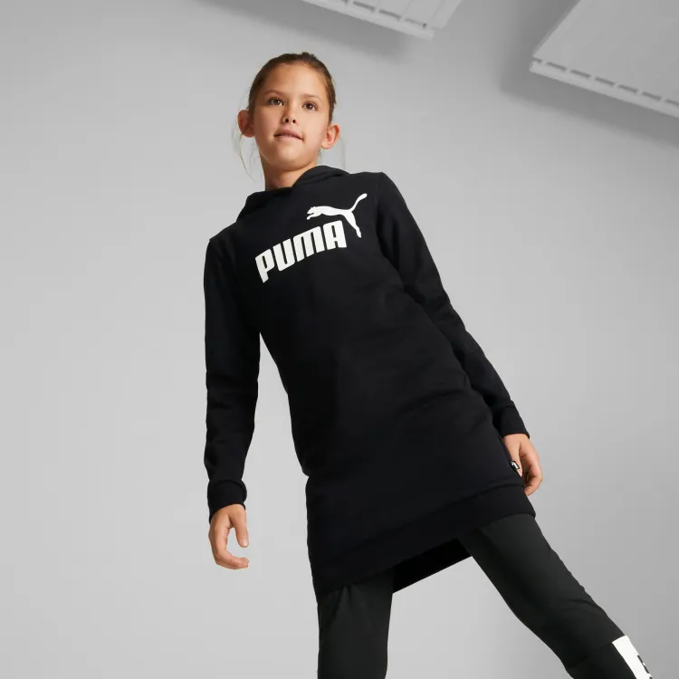 Puma Ess Logo Hooded Dress Fl G Jr