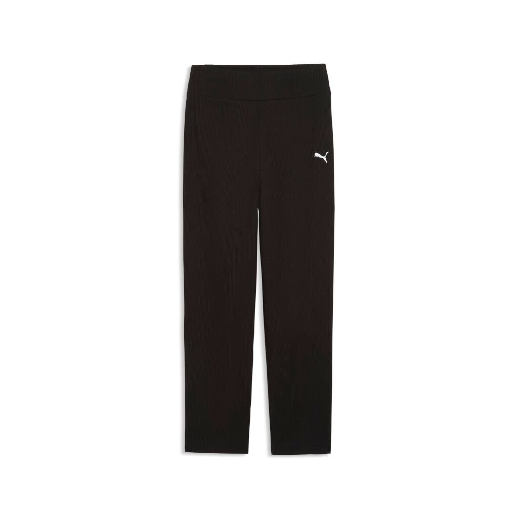 Puma Ess Elevated High Waist Straight Leg Rib Pants Jr