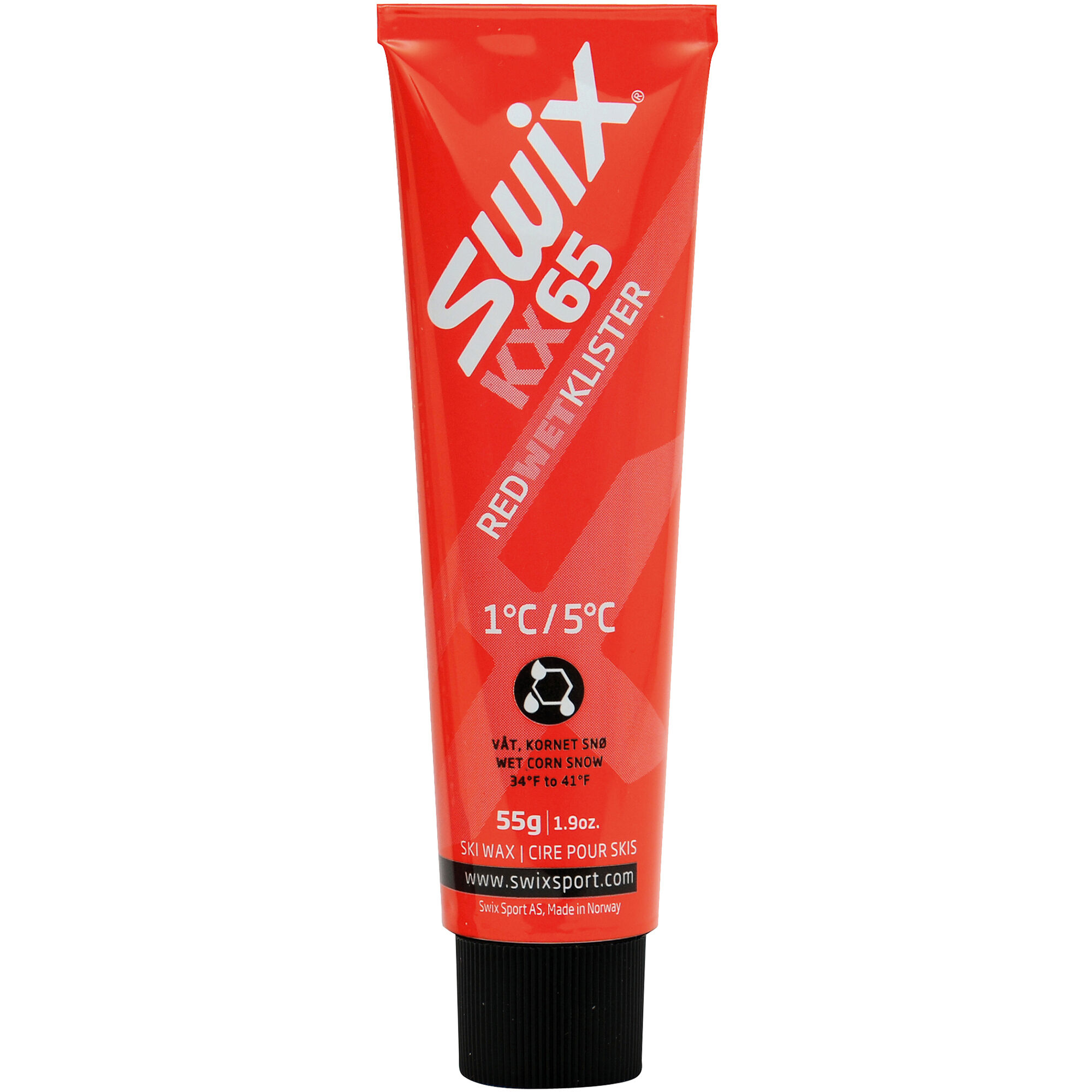 Swix KX75 Rot Extra Nass Klister – Für Nassen Schnee, Fluorfrei, Inkl. Spachtel | Skiwachs Für Temperaturen +2°C Bis +15°C