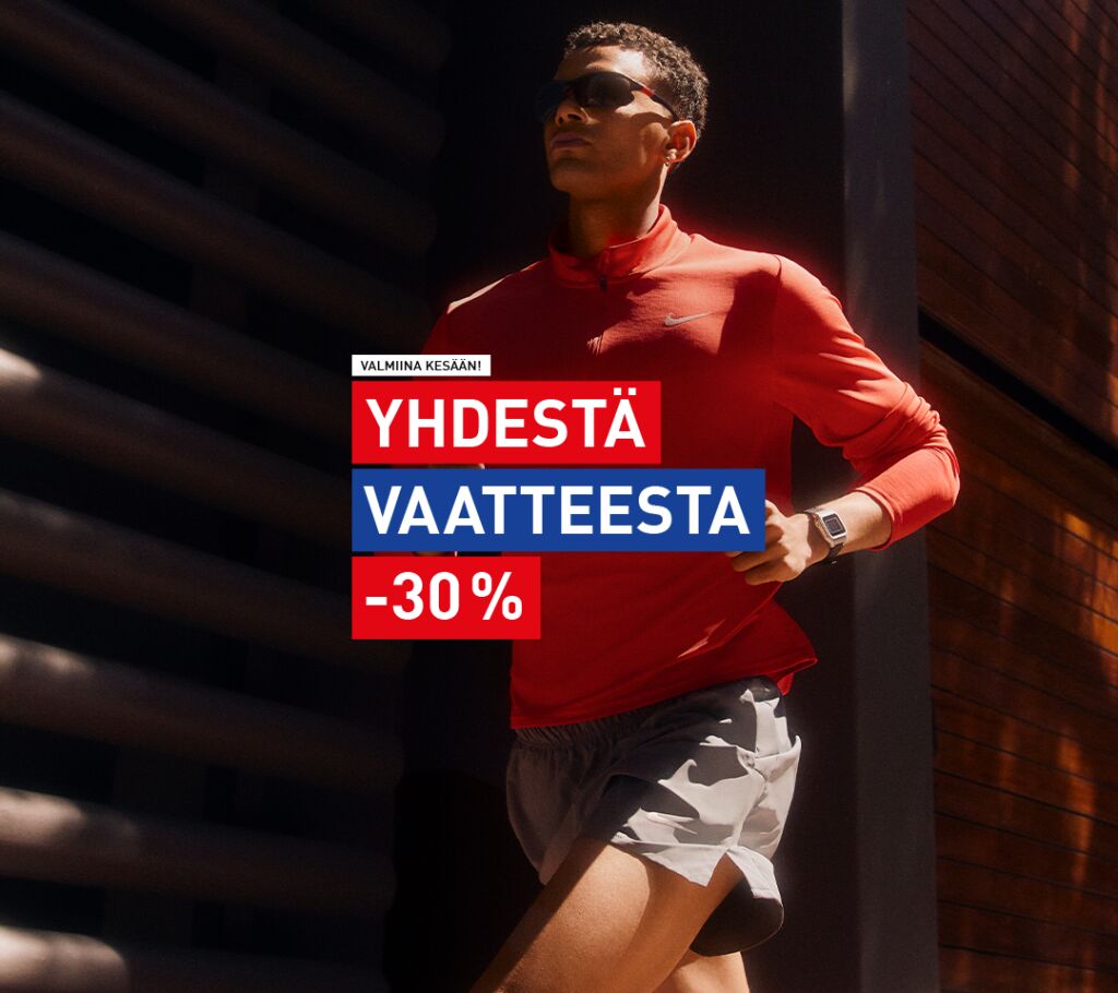 Yhdestä vaatteesta -30 %